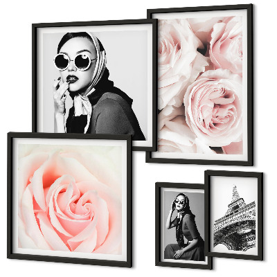 Parede galeria de quadros Retratos elegantes de rosas.