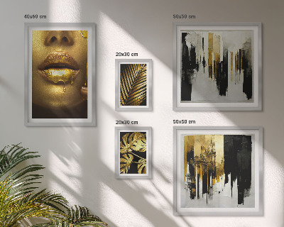 Galeria de parede rostos de plantas em estilo glamour