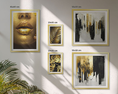 Galeria de parede rostos de plantas em estilo glamour