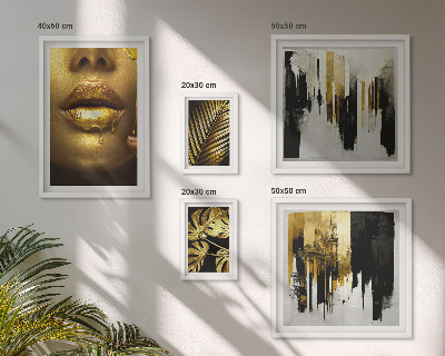 Galeria de parede rostos de plantas em estilo glamour