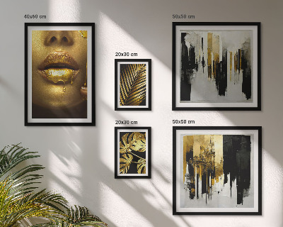 Galeria de parede rostos de plantas em estilo glamour