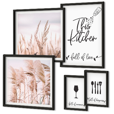 Parede galeria de quadros Cozinha boho, adoro cozinhar