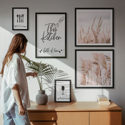 Parede galeria de quadros Cozinha boho, adoro cozinhar