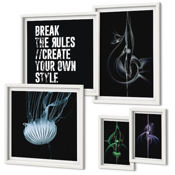 Conjunto de 5 quadros decorativos Motivos criativos abstratos