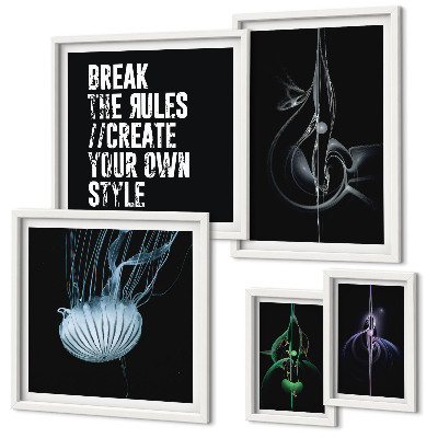 Conjunto de 5 quadros decorativos Motivos criativos abstratos