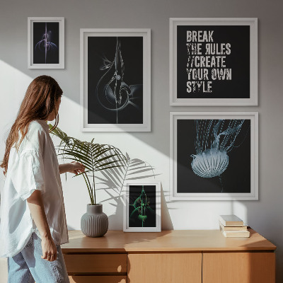 Conjunto de 5 quadros decorativos Motivos criativos abstratos