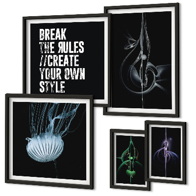 Conjunto de 5 quadros decorativos Motivos criativos abstratos