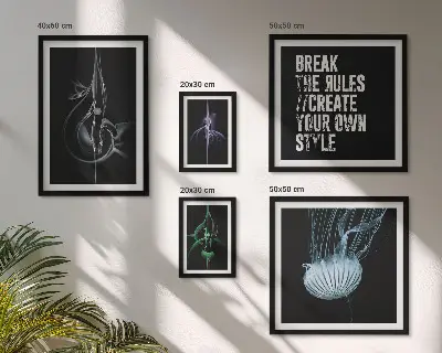 Conjunto de 5 quadros decorativos com motivos criativos abstratos
