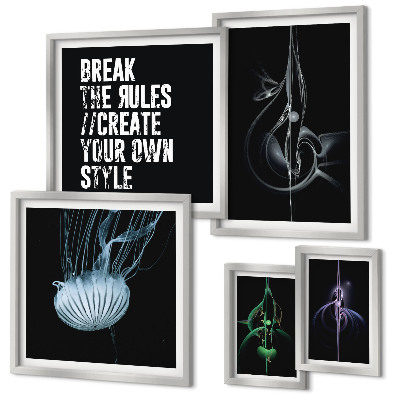 Conjunto de 5 quadros decorativos Motivos criativos abstratos