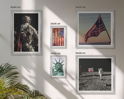 Conjunto de 5 quadros decorativos Simbolismo americano da história