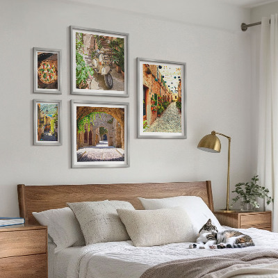 Galeria de parede Ruas encantadoras com pratos italianos