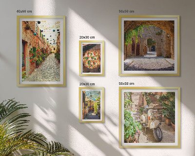 Galeria de parede Ruas encantadoras com pratos italianos