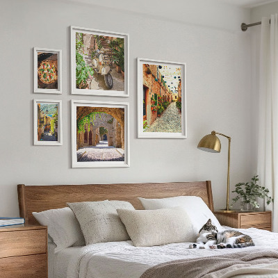 Galeria de parede Ruas encantadoras com pratos italianos
