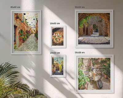 Galeria de parede Ruas encantadoras com pratos italianos