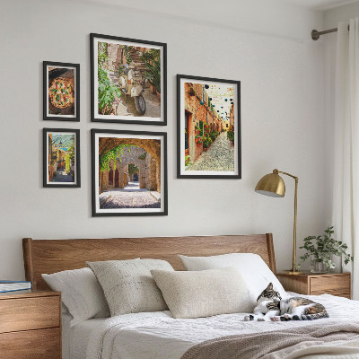 Galeria de parede Ruas encantadoras com pratos italianos