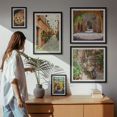 Galeria de parede Ruas encantadoras com pratos italianos