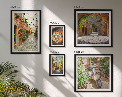 Galeria de parede Ruas encantadoras com pratos italianos