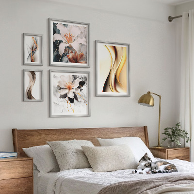 Parede galeria de quadros Flores abstratas elegantes