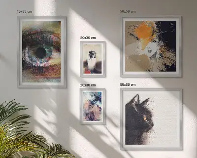 Conjunto de 5 quadros com moldura retratos de arte moderna abstrata