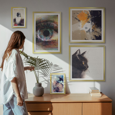 Conjunto de 5 quadros com moldura Retratos abstratos da arte moderna