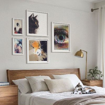 Conjunto de 5 quadros com moldura Retratos abstratos da arte moderna