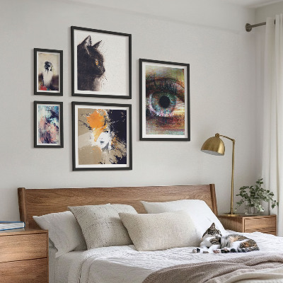 Conjunto de 5 quadros com moldura Retratos abstratos da arte moderna