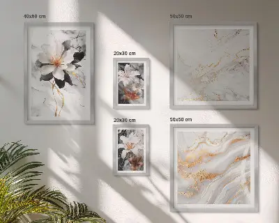 Galeria de parede estampa de mármore floral
