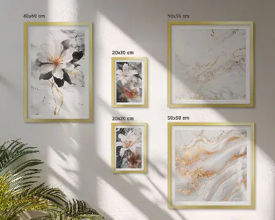 Galeria de parede estampa de mármore floral