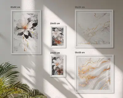 Galeria de parede estampa de mármore floral