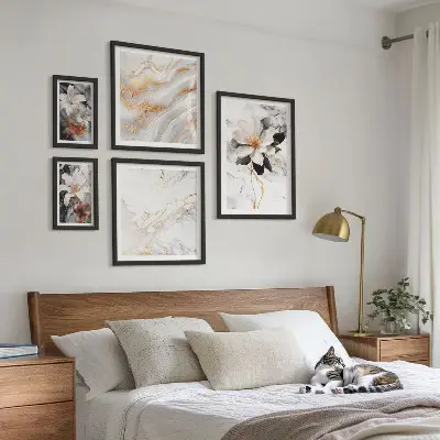 Galeria de parede estampa de mármore floral