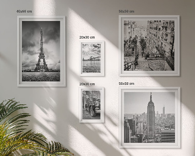 Conjunto de 5 quadros com moldura ícones arquitetônicos de paisagens urbanas