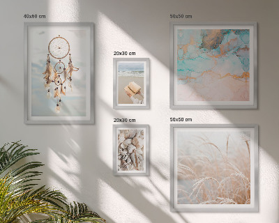 Conjunto de 5 quadros decorativos Sonhos boho praia natureza