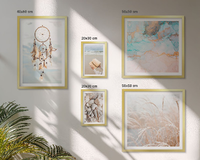 Conjunto de 5 quadros decorativos Sonhos boho praia natureza