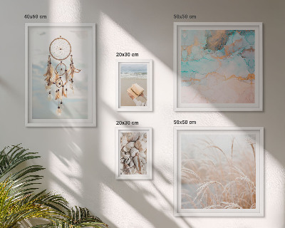 Conjunto de 5 quadros decorativos Sonhos boho praia natureza