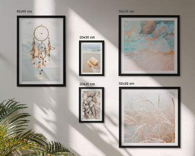 Conjunto de 5 quadros decorativos Sonhos boho praia natureza