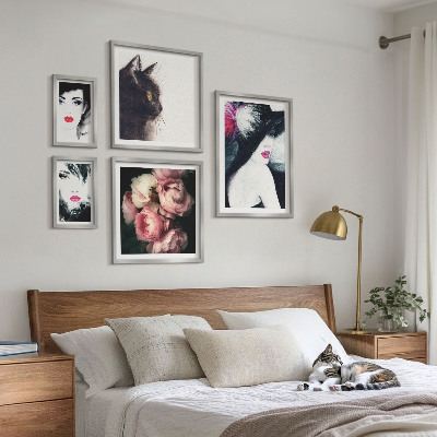 Galeria de parede Retratos elegantes de mulheres com rosas