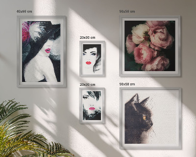 Galeria de parede Retratos elegantes de mulheres com rosas