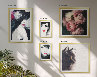 Galeria de parede Retratos elegantes de mulheres com rosas