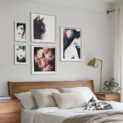Galeria de parede Retratos elegantes de mulheres com rosas