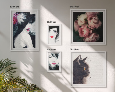 Galeria de parede Retratos elegantes de mulheres com rosas