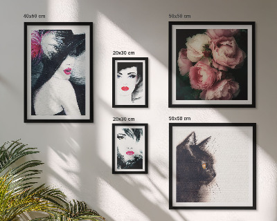Galeria de parede Retratos elegantes de mulheres com rosas