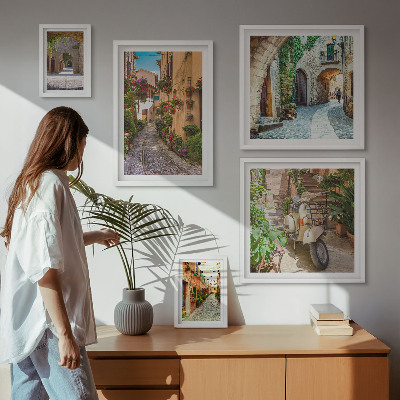 Parede galeria de quadros Ruas encantadoras com flores