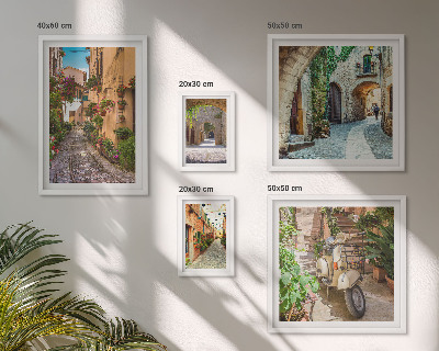 Parede galeria de quadros Ruas encantadoras com flores