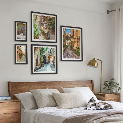 Parede galeria de quadros Ruas encantadoras com flores