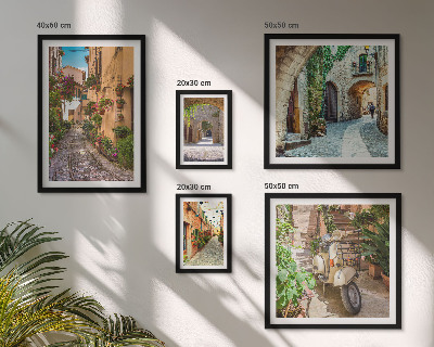 Parede galeria de quadros Ruas encantadoras com flores
