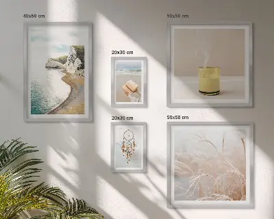 Conjunto de 5 quadros com moldura com temas relaxantes para livros