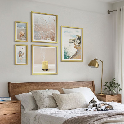 Conjunto de 5 quadros com moldura Temas relaxantes para livros