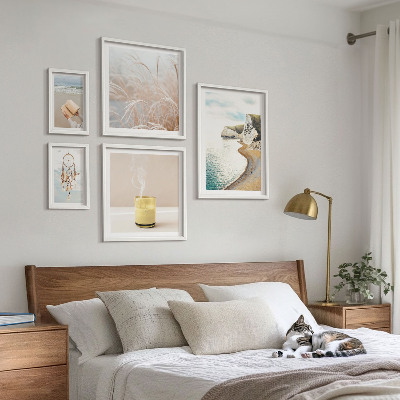 Conjunto de 5 quadros com moldura Temas relaxantes para livros