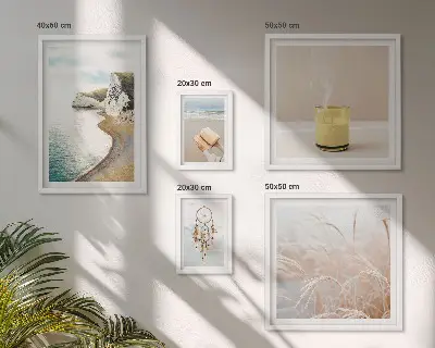 Conjunto de 5 quadros com moldura com temas relaxantes para livros