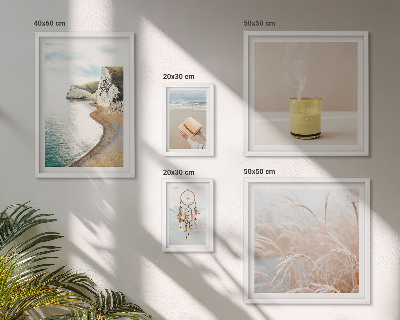 Conjunto de 5 quadros com moldura Temas relaxantes para livros